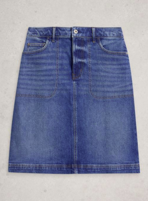 White Stuff Women's Tia Denim Skirt In Mid Denim