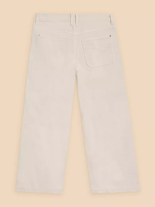 White Stuff Women's Natural White Tia Wide Leg Crop Jean