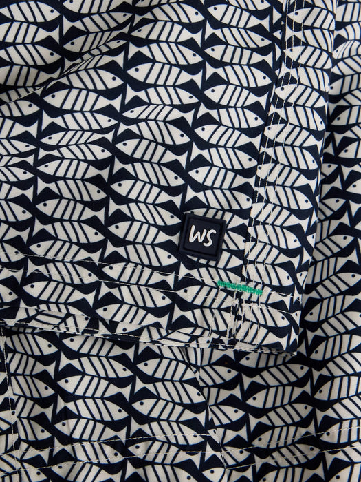 White Stuff Ventnor Geo Fish Swimshort In Navy Print