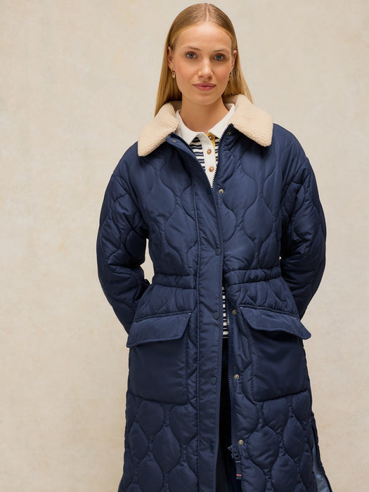 White Stuff Waverley Puffer Coat In Dark Navy
