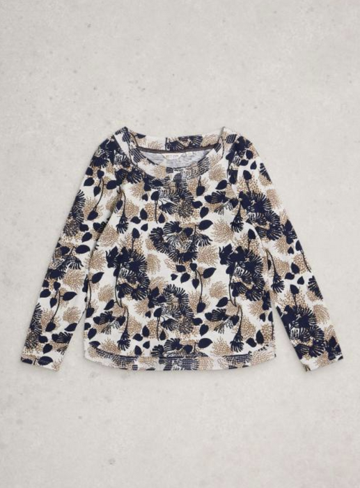 White Stuff Women's Weaver Jersey Long Sleeve Tee In Natural Multi