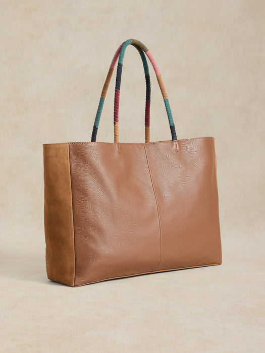 White Stuff Winter Crochet Tote Bag In Natural  Multi
