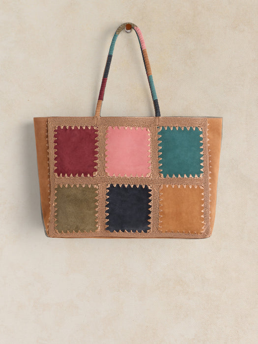 White Stuff Winter Crochet Tote Bag In Natural  Multi