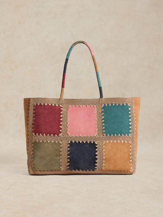 White Stuff Winter Crochet Tote Bag In Natural  Multi
