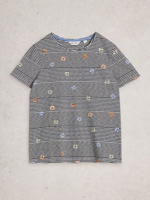 White Stuff Women's Abbie Stripe SS Tee In Navy Multi