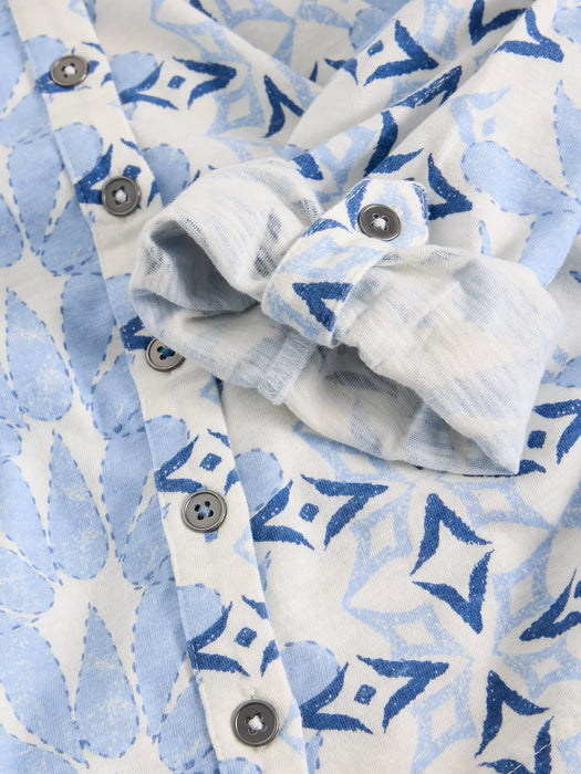 White Stuff Women's Annie Collared Jersey Shirt In Blue Multi