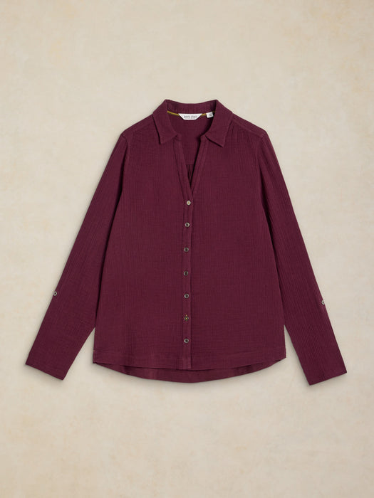 White Stuff Annie Double Cloth Shirt In Dark Plum
