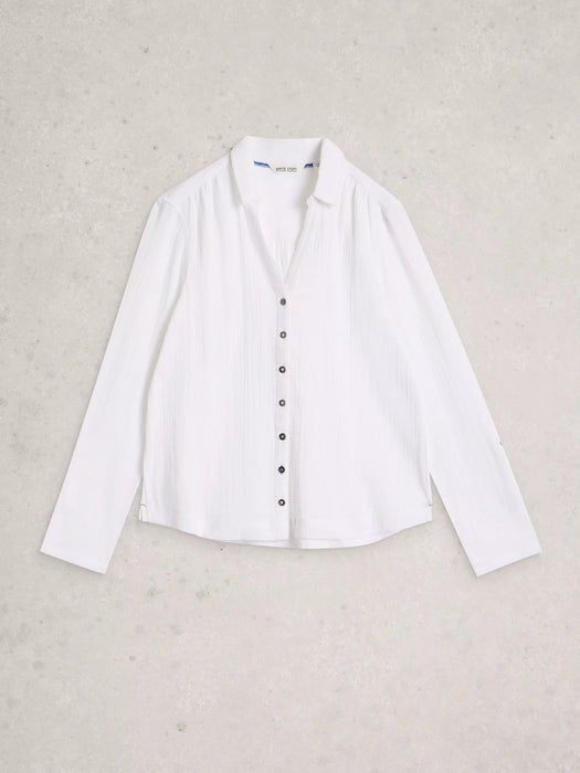 White Stuff Women's Annie Short Sleeve Double Cloth In Brilliant White