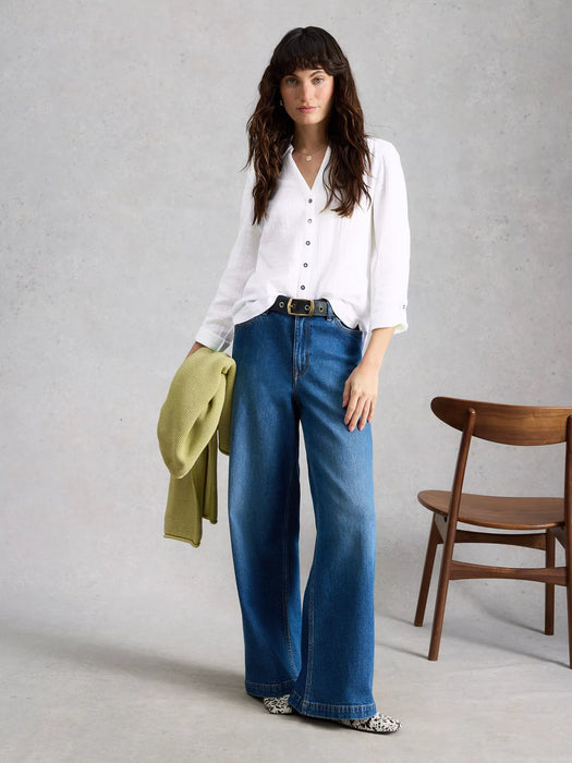 White Stuff Women's Annie Short Sleeve Double Cloth In Brilliant White