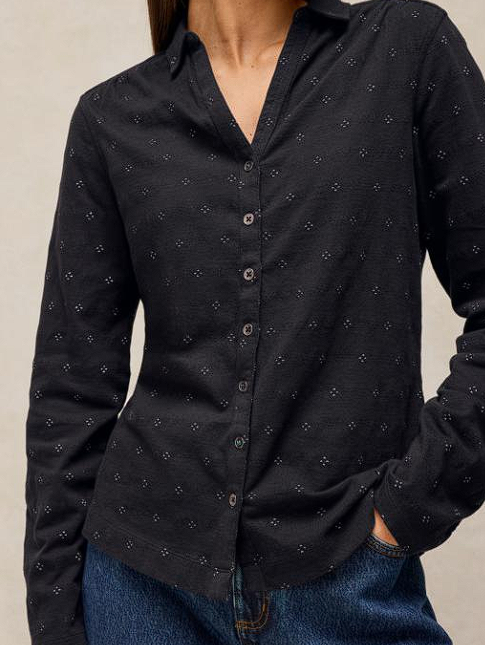 White Stuff Women's Annie Sparkle Shirt In Pure Black