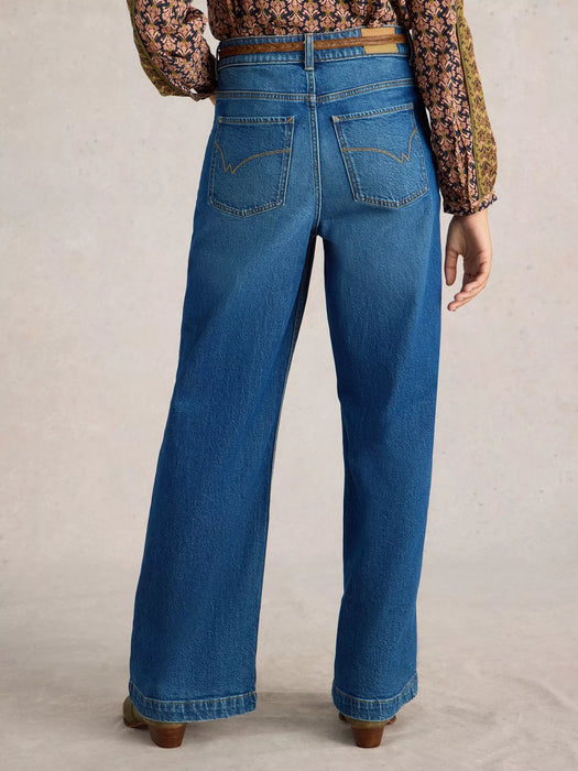 White Stuff Women's Ayla Wide Leg Jean In Mid Denim