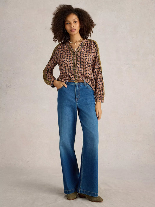 White Stuff Women's Ayla Wide Leg Jean In Mid Denim