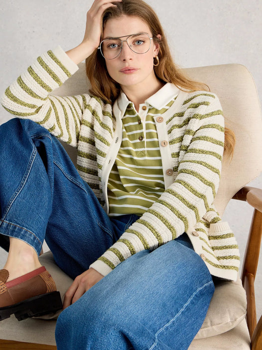 White Stuff Women's Belle Stripe Cardi In Ivory Multi