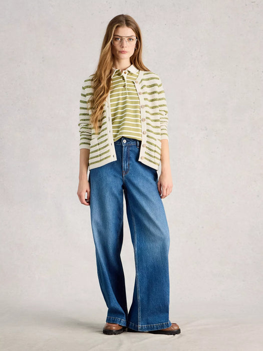 White Stuff Women's Belle Stripe Cardi In Ivory Multi