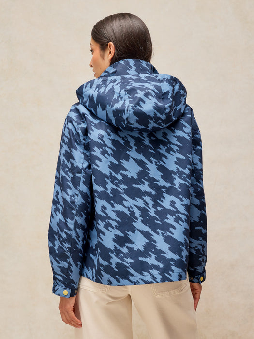 White Stuff Beth Short Waterproof Coat In Navy Multi
