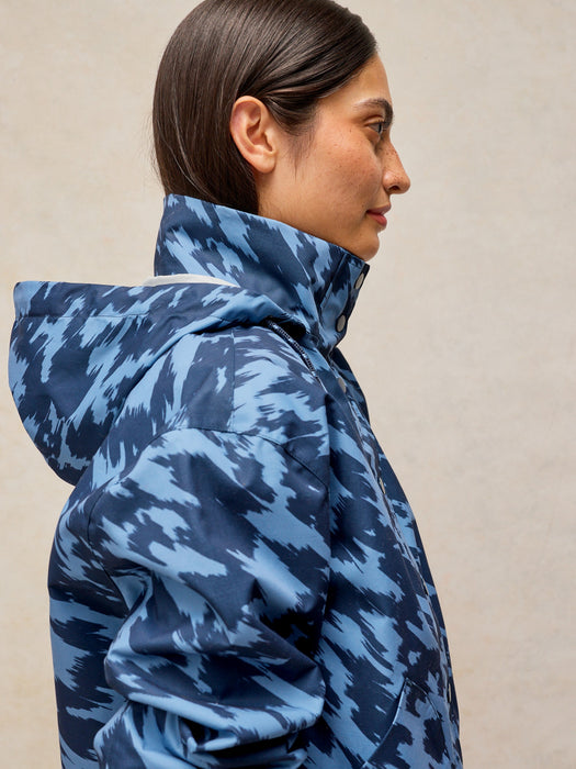 White Stuff Beth Short Waterproof Coat In Navy Multi