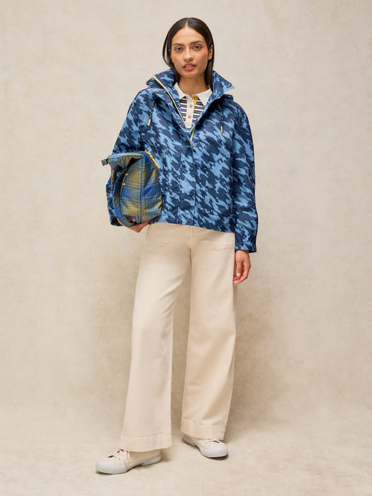 White Stuff Beth Short Waterproof Coat In Navy Multi