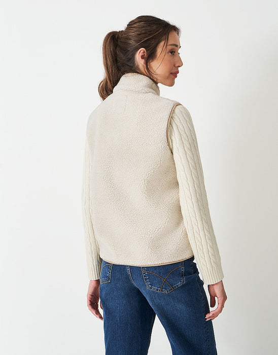 Crew Clothing Women's Borg Gilet In Oatmeal