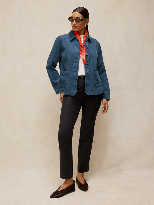 White Stuff Women's Carrie Cord Long Sleeve Jacket In Dusky Blue