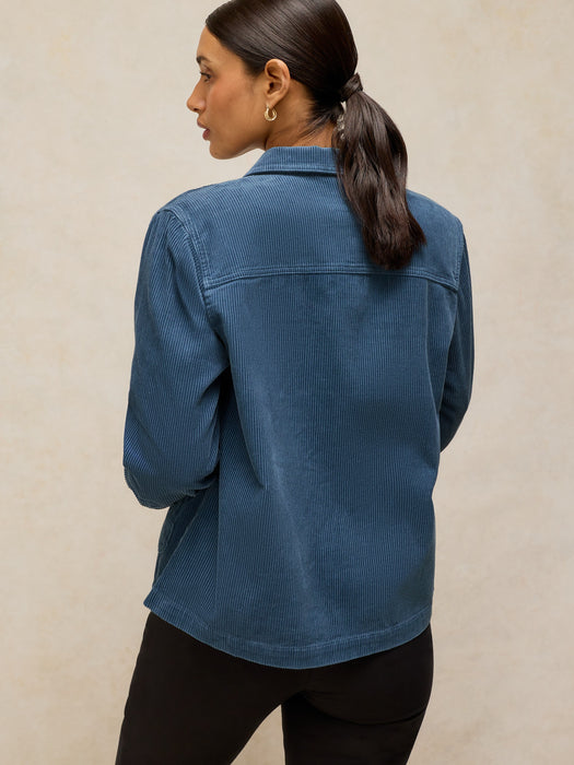 White Stuff Women's Carrie Cord Long Sleeve Jacket In Dusky Blue