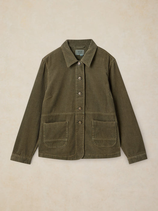 White Stuff Women's Carrie Cord Long Sleeve Jacket In Khaki Green