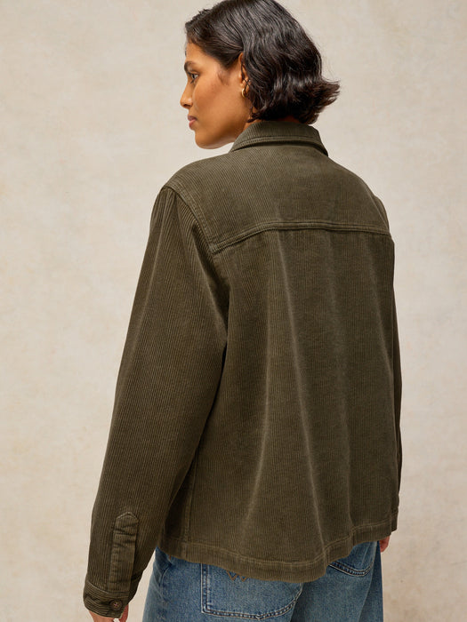 White Stuff Women's Carrie Cord Long Sleeve Jacket In Khaki Green