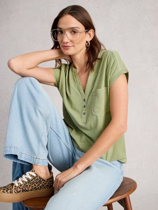 White Stuff Women's Cecily Sleeveless Shirt In Khaki Green