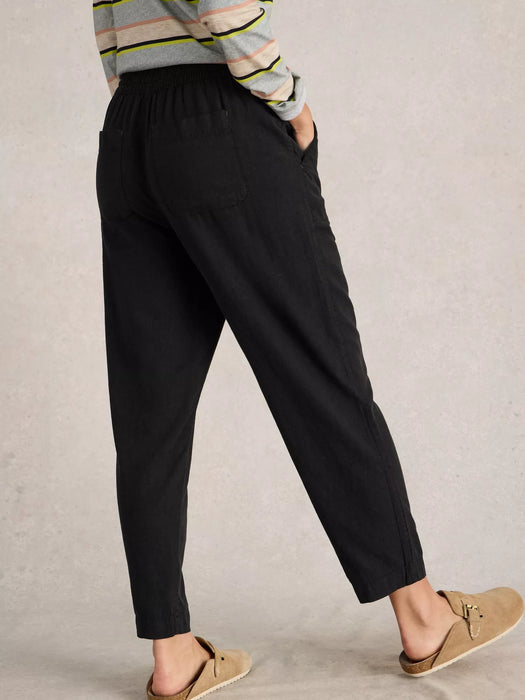 White Stuff Women's Elle Linen Blend Trouser In Pure Black