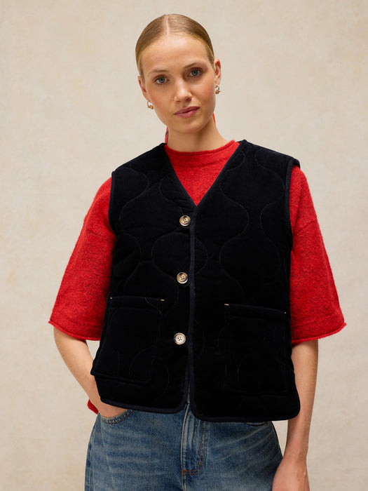 White Stuff Women's Emery Reversible Gilet In Dark Navy