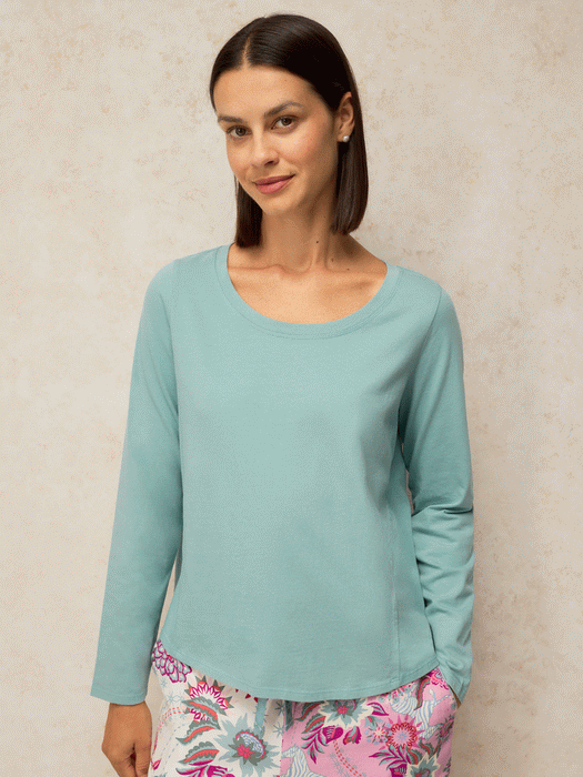 White Stuff Women's Eva Jersey PJ Top In Light Blue