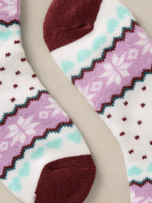 White Stuff Women's Fairisle Cabin Sock In Natural Multi