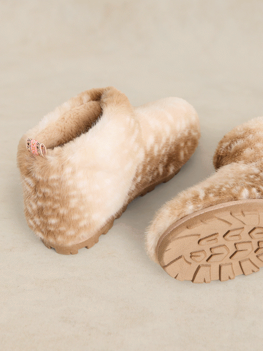 White Stuff Women's Faux Fur Bootie In Tan Multi