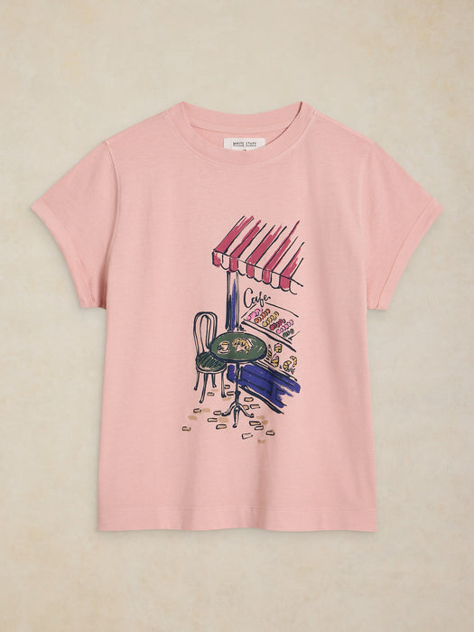 White Stuff Women's Gina Graphic Tee In Dusky Pink
