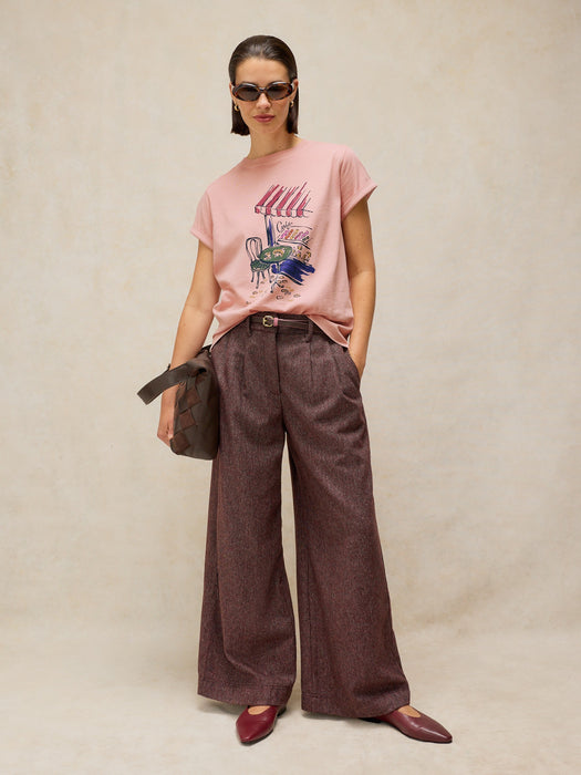White Stuff Women's Gina Graphic Tee In Dusky Pink