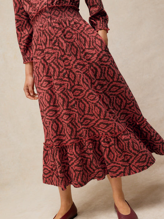 White Stuff Women's Jonie Shirred Jersey Dress In Black Print