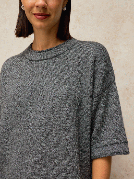 White Stuff Women's Kate Sparkle Tee In Dark Grey