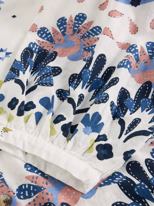 White Stuff Women's Lana LS Top In Ivory Multi