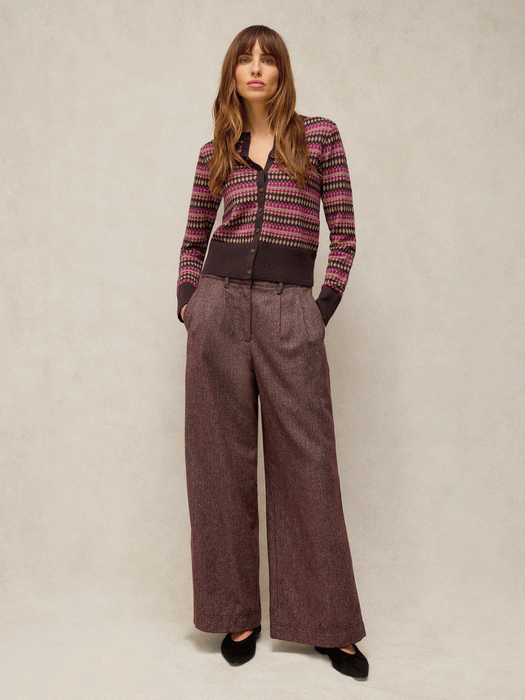 White Stuff Women's Lois Farisle Cardi In Pink Multi