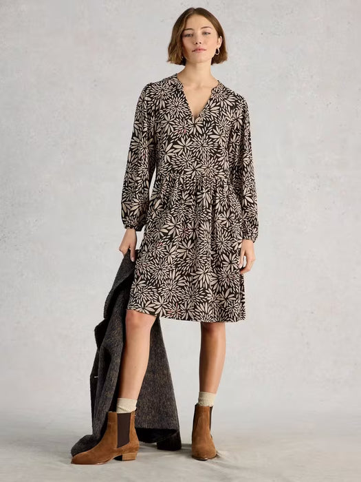 White Stuff Women's Lola Jersey Dress In Tan Multi