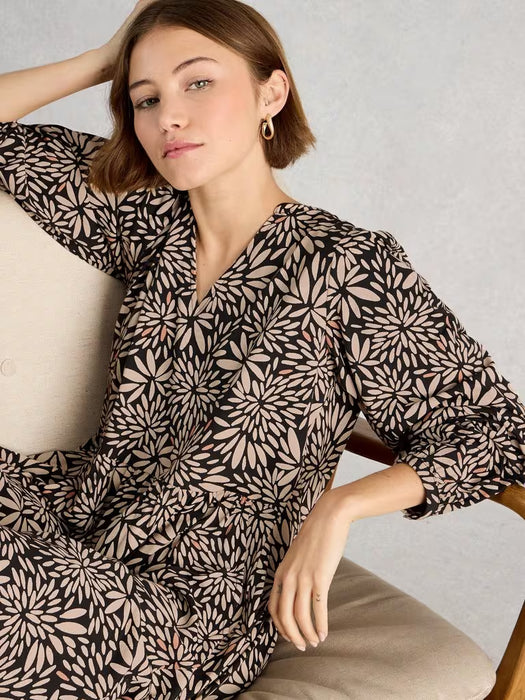 White Stuff Women's Lola Jersey Dress In Tan Multi