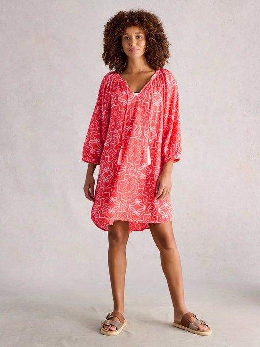 White Stuff Women's Lottie Beach Cover Up In Coral Print