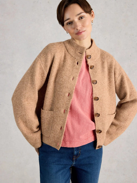 White Stuff Women's Margot Cardi In Mid Brown