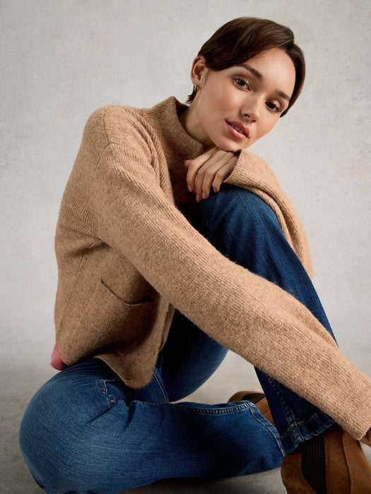 White Stuff Women's Margot Cardi In Mid Brown