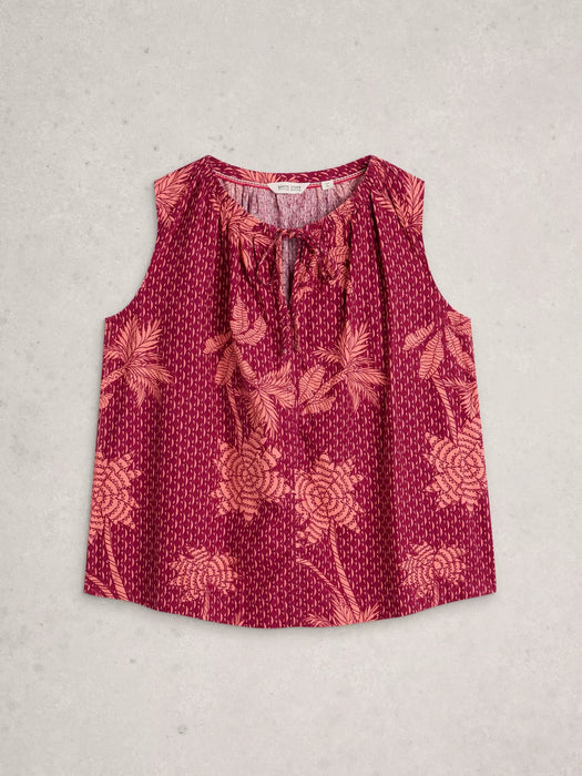 White Stuff Women's Marley Linen Blend Vest In Pink Print