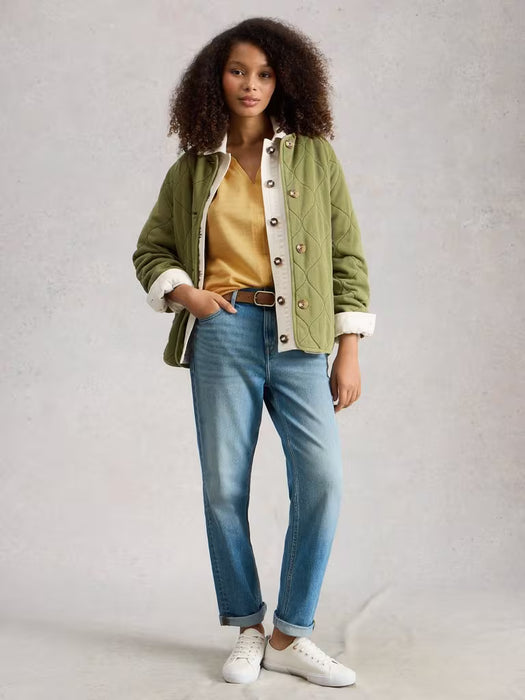 White Stuff Women's Nelly Notch Neck Tee In Light Yellow