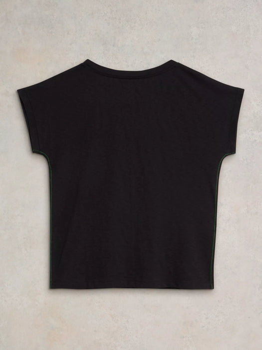 White Stuff Women's Nelly Notch Neck Tee In Pure Black