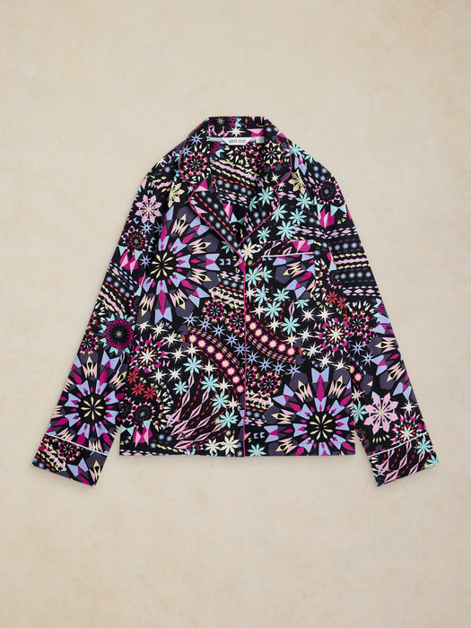 White Stuff Women's Nina PJ Shirt In Black Multi