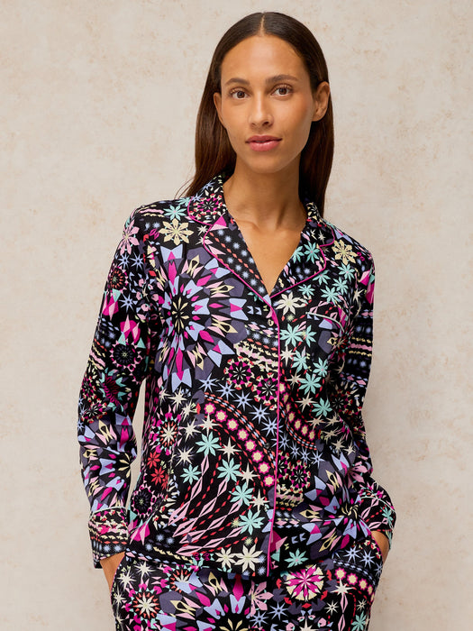 White Stuff Women's Nina PJ Shirt In Black Multi