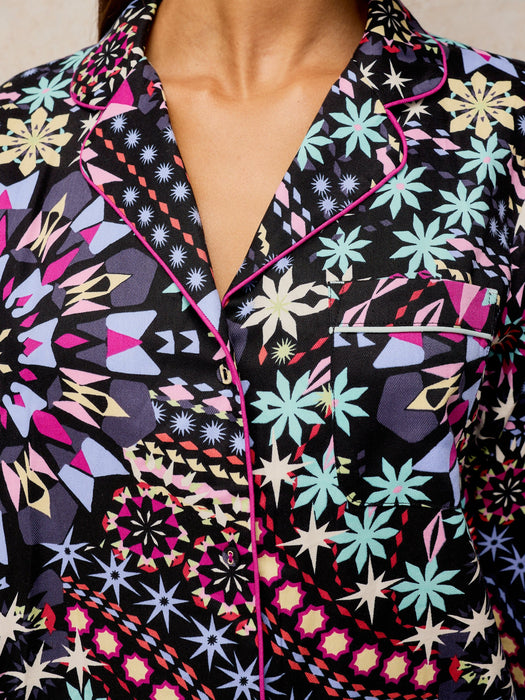 White Stuff Women's Nina PJ Shirt In Black Multi