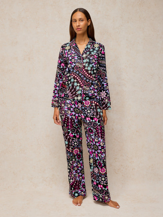 White Stuff Women's Nina PJ Shirt In Black Multi